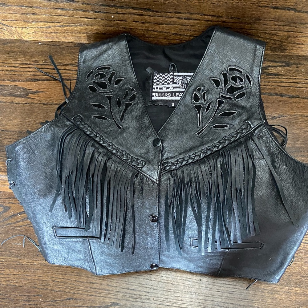 Harley Davidson leather vest,